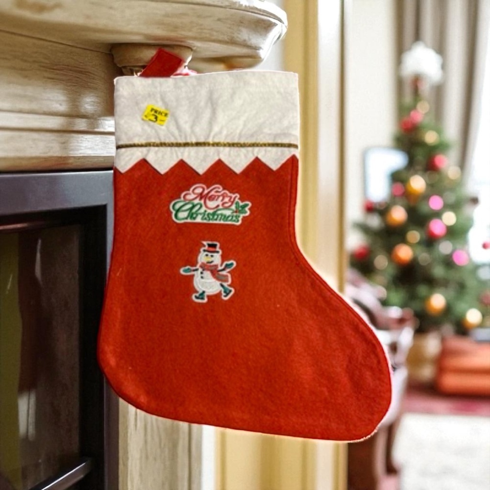 Cheerful Red Christmas Stocking with Choice Of Design
